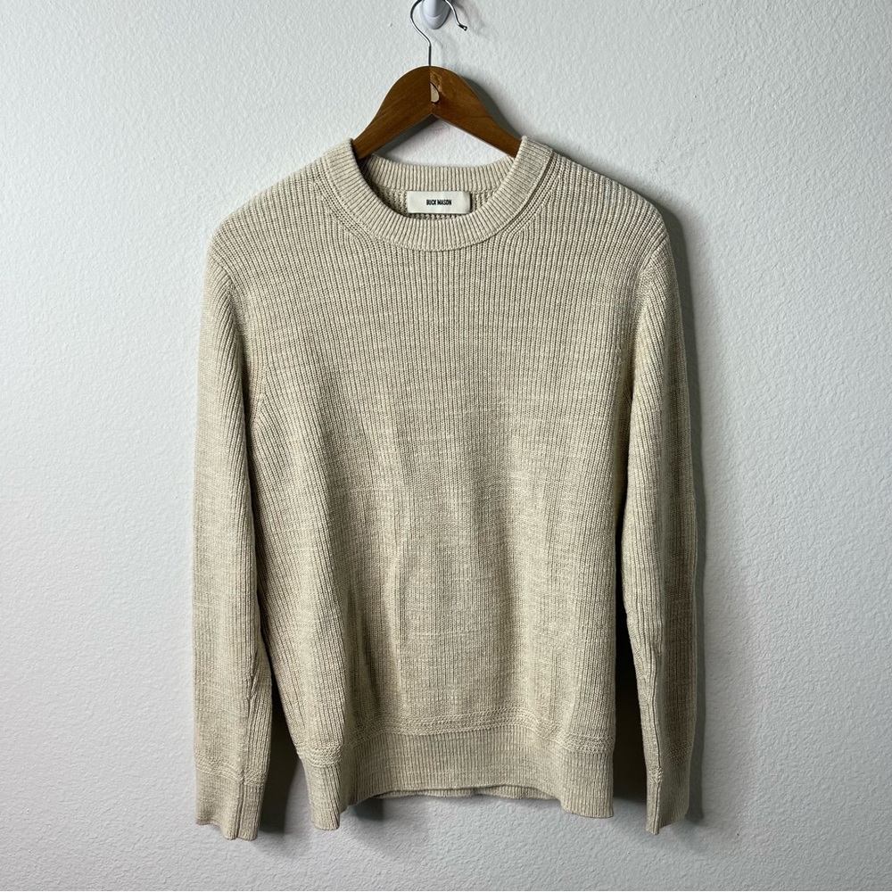 Buck Mason Cream Crewneck Sweater